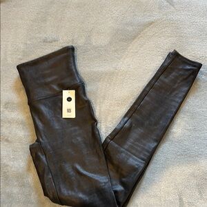 SPANX Charcoal Faux Leather Leggings